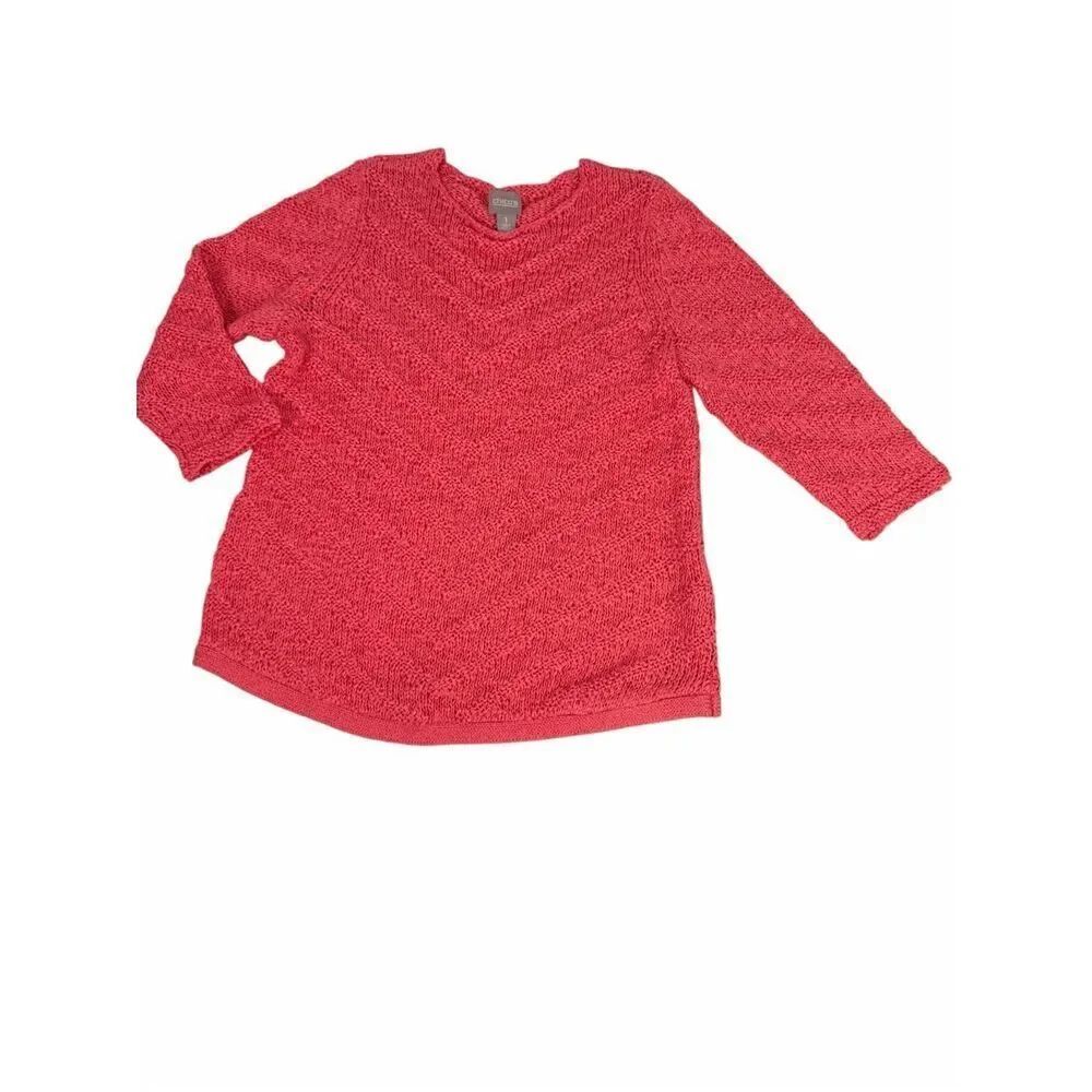 Chico’s Coral 3/4 Sleeve Knit Top size Medium